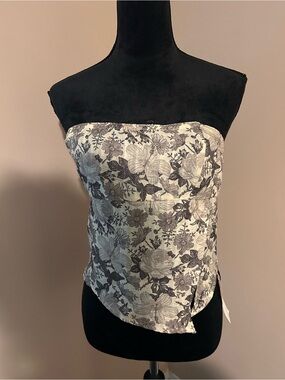 Cider XL Strapless Floral Bustier Top